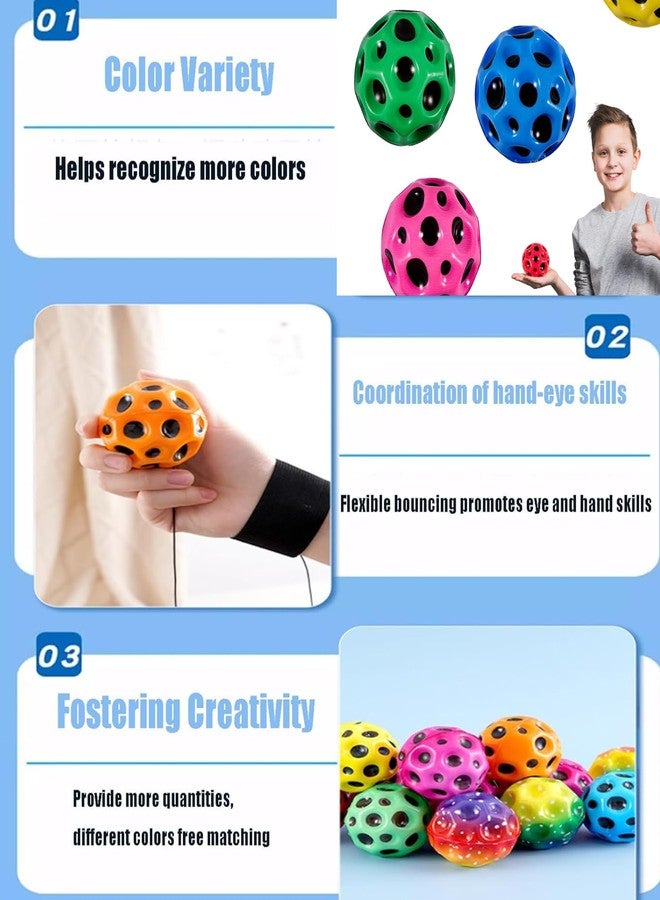 Munmoll Rubber Moon Space Ball, High Bounce for Kids and Adults, Party Favor Gift Bouncing Balls, Sport Training Ball for Indoor Outdoor Play Softball for Toddlers Boys Girls Random Color Pack of 2 - Image 5